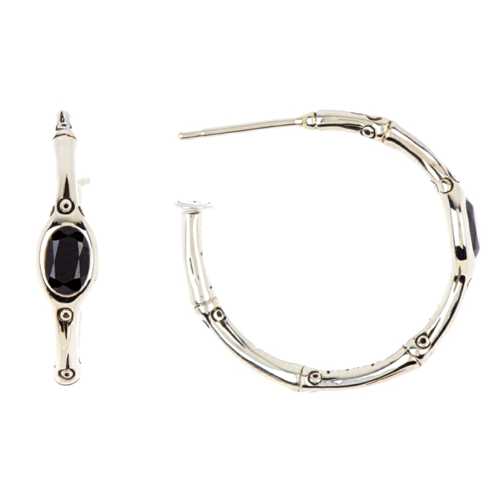 John Hardy sterling silver bamboo hoop earrings